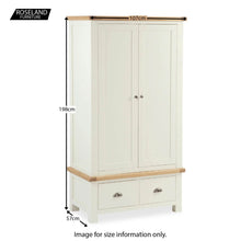 Load image into Gallery viewer, Daymer Cream Double Wardrobe with Drawers