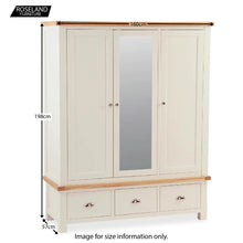 Load image into Gallery viewer, Daymer Cream Triple Wardrobe With Mirror