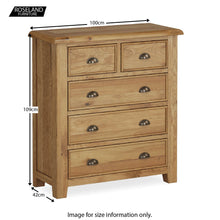 Load image into Gallery viewer, Canterbury Oak 2 Over 3 Drawer Chest