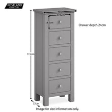 Load image into Gallery viewer, Cornish Grey Tallboy Chest