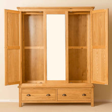 Load image into Gallery viewer, Roseland Oak Triple Wardrobe & Drawers
