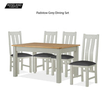 Load image into Gallery viewer, Padstow Grey 120cm Dining Set - 4 x Chairs