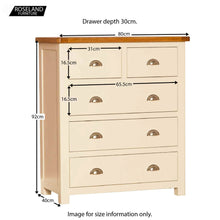 Load image into Gallery viewer, Padstow Cream 2 over 3 Drawer Chest
