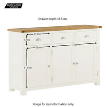 Load image into Gallery viewer, Padstow White 3 Door Sideboard