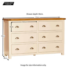 Load image into Gallery viewer, Padstow Cream 6 Drawer Chest