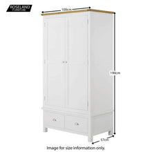 Load image into Gallery viewer, Padstow White Double Wardrobe with Drawers