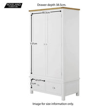 Load image into Gallery viewer, Padstow White Double Wardrobe with Drawers