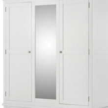 Load image into Gallery viewer, Padstow White Triple Wardrobe With Mirror