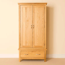 Load image into Gallery viewer, Newlyn Oak Double Wardrobe with Drawer
