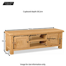Load image into Gallery viewer, Zelah Oak 150cm TV Stand