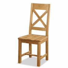 Load image into Gallery viewer, Zelah Oak Cross-Back Wood Seat Chair