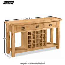 Load image into Gallery viewer, Zelah Oak Open Sideboard with Wine Rack