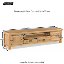Load image into Gallery viewer, Zelah Oak 200cm TV Stand