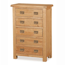 Load image into Gallery viewer, Zelah Oak 5 Drawer Chest