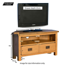 Load image into Gallery viewer, Surrey Oak Corner TV Stand
