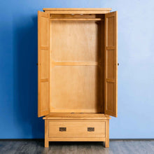 Load image into Gallery viewer, Surrey Oak Double Wardrobe & Drawer