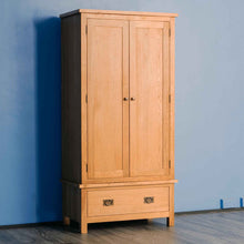 Load image into Gallery viewer, Surrey Oak Double Wardrobe & Drawer