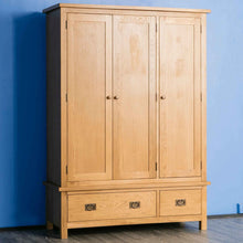 Load image into Gallery viewer, Surrey Oak Triple Wardrobe & Drawers