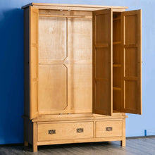 Load image into Gallery viewer, Surrey Oak Triple Wardrobe & Drawers