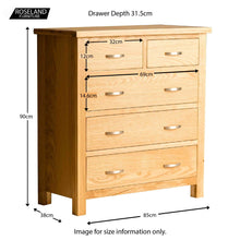 Load image into Gallery viewer, London Oak Bedroom Set - 2 over 3 Drawer Chest