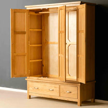 Load image into Gallery viewer, London Oak Triple Wardrobe & Drawers