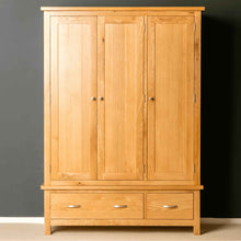 Load image into Gallery viewer, London Oak Triple Wardrobe & Drawers