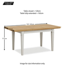 Load image into Gallery viewer, Normandy Grey 120cm-165cm Extending Table