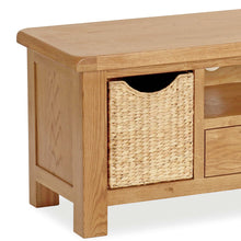 Load image into Gallery viewer, Zelah Oak 120cm TV Stand with Baskets