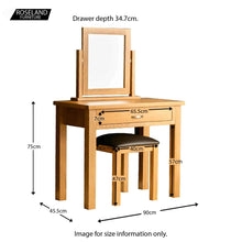 Load image into Gallery viewer, Abbey Light Oak Dressing Table Set