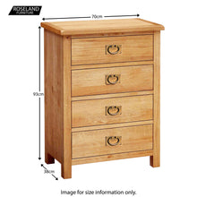 Load image into Gallery viewer, Surrey Oak Bedroom Set - 4 Drawer Chest