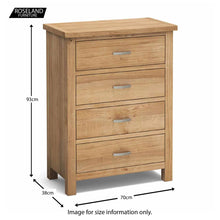 Load image into Gallery viewer, London Oak 4 Drawer Chest