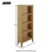 Load image into Gallery viewer, Alba Oak Slim Bookcase
