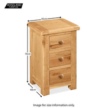 Load image into Gallery viewer, Sidmouth Oak 3 Drawer Bedside Table