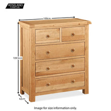 Load image into Gallery viewer, Sidmouth Oak 2 over 3 Drawer Chest