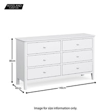 Load image into Gallery viewer, Chester White 6 Drawer Chest of Drawers