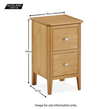Load image into Gallery viewer, Alba Oak Narrow Bedside Table