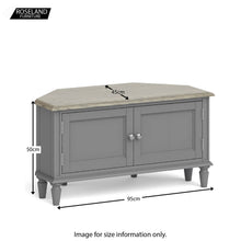 Load image into Gallery viewer, Mulsanne Grey 95cm Corner TV Unit