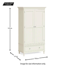 Load image into Gallery viewer, Mulsanne Cream Double Wardrobe with Drawer