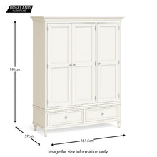 Load image into Gallery viewer, Mulsanne Cream Triple Wardrobe with Drawers