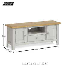 Load image into Gallery viewer, Lundy Grey 120cm Large TV Stand