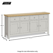Load image into Gallery viewer, Lundy Grey 4 Door Extra Large Sideboard
