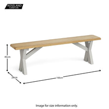Load image into Gallery viewer, Lundy Grey Oak Topped Dining Bench