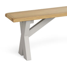 Load image into Gallery viewer, Lundy Grey Oak Topped Dining Bench