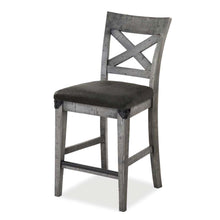 Load image into Gallery viewer, Brooklyn Cross Back Grey Bar Stool