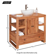 Load image into Gallery viewer, Mobel Oak Bathroom 2-Door Round Sink Unit