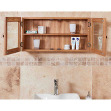 Load image into Gallery viewer, Mobel Oak Bathroom Glass Double Door Cabinet