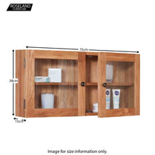 Load image into Gallery viewer, Mobel Oak Bathroom Glass Double Door Cabinet