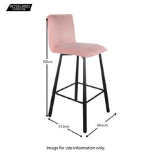 Load image into Gallery viewer, Whitney Velvet Bar Stool - Set of 2 Stools