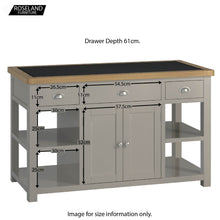 Load image into Gallery viewer, Padstow Grey Large Kitchen Island