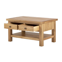 Load image into Gallery viewer, Charlestown Oak Coffee Table with 2 Drawers